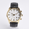 Business Gift Leather Strap Wrist Watches , IP Plating Mens Stainless Steel Watch