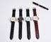 Business Gift Leather Strap Wrist Watches , IP Plating Mens Stainless Steel Watch