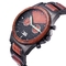 Black Steel Wood Quartz Movement wrist Watches