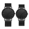 Matte Black Men Quartz Dress Watch With Black Genuine Leather Strap Band