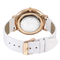Ultra Thin 3atm Womens Metal Watches White Genuine Leather Strap